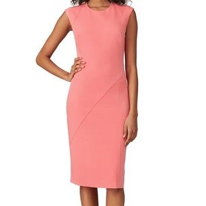 Black Halo Rent the Runway Samoa pink sheath midi dress sz 14 $345